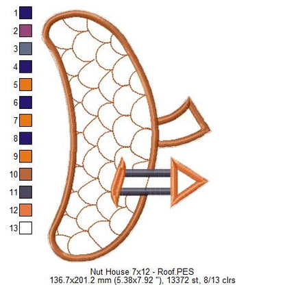 Nut House Door Ornament - ITH Project - Machine Embroidery Design