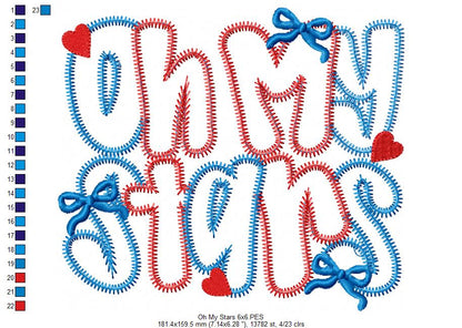 ⭐ Oh My Stars ✨ – Applique – Machine Embroidery Design