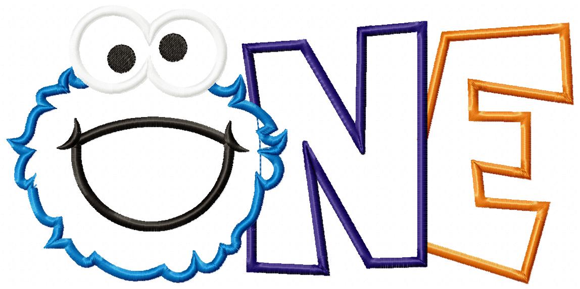 Little Blue Monster One - Applique - Machine Embroidery Design