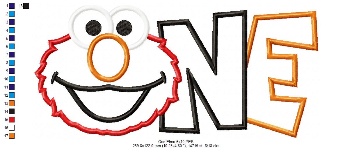 Little Red Monster One - Applique - Machine Embroidery Design