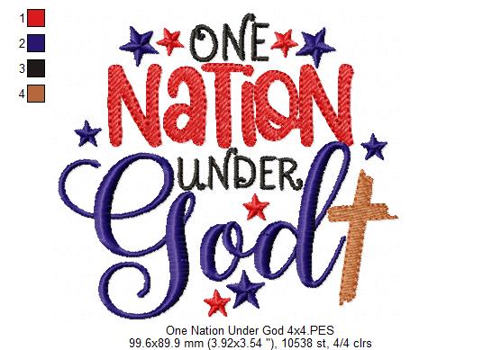 One Nation Under God - Fill Stitch