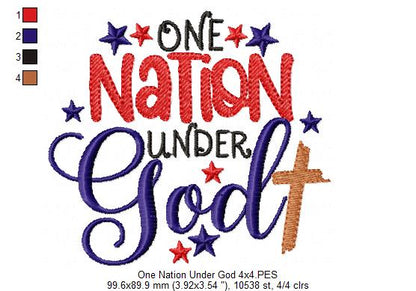 One Nation Under God - Fill Stitch