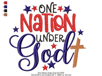 One Nation Under God - Fill Stitch