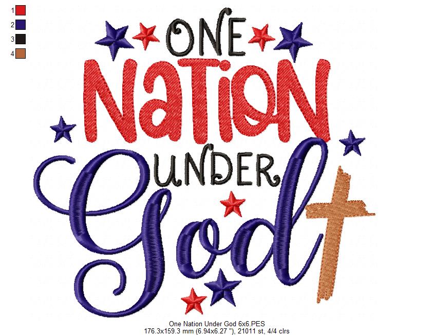 One Nation Under God - Fill Stitch