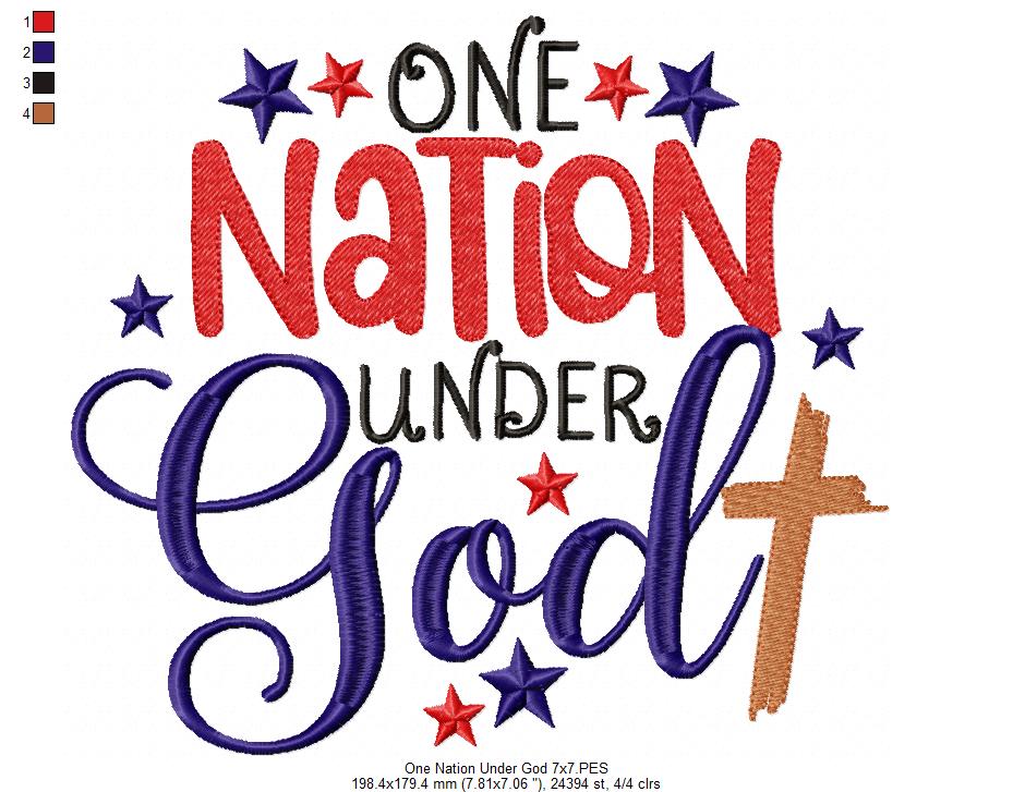 One Nation Under God - Fill Stitch