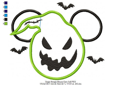 Oogie Boogie Mouse Ears Boy - Applique Embroidery