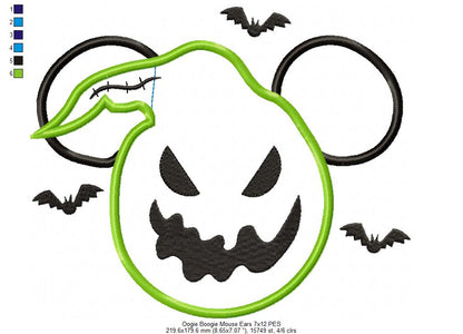 Oogie Boogie Mouse Ears Boy - Applique Embroidery