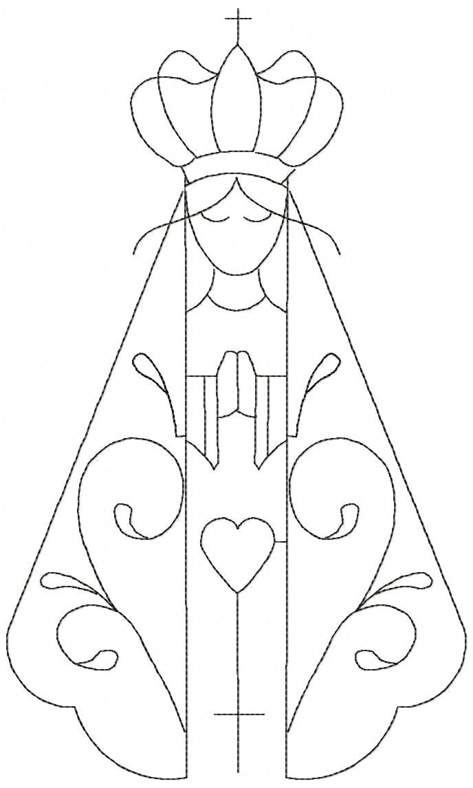 Angel Our Lady Virgin Mary - Redwork Stitch - Machine Embroidery Design