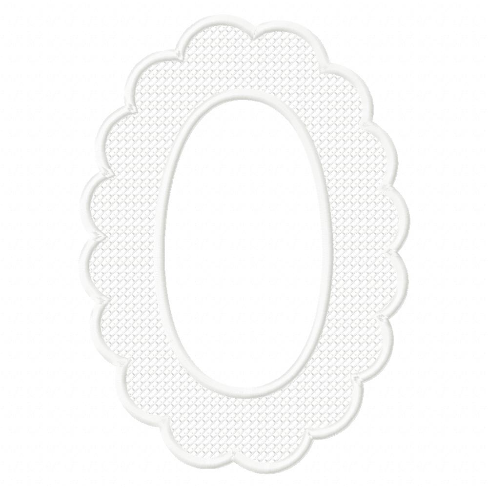 Delicate Oval Lace Frame - Applique - Machine Embroidery Design