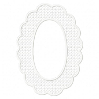 Delicate Oval Lace Frame - Applique - Machine Embroidery Design