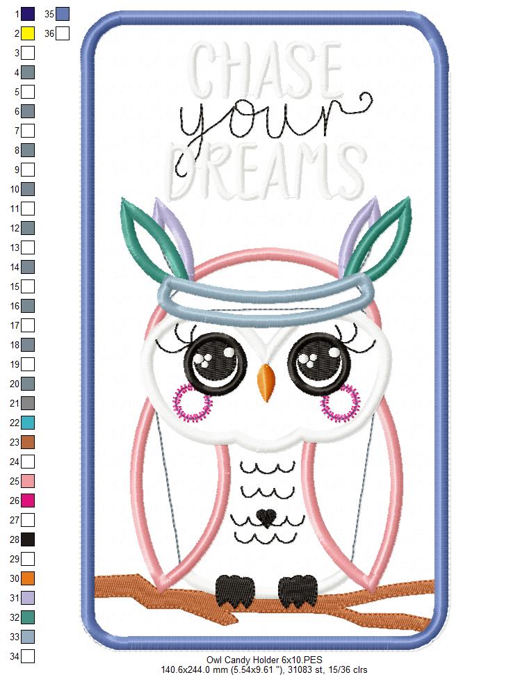 Boho Animals Candy Holder Set of 4 Designs - ITH Project - Machine Embroidery Design