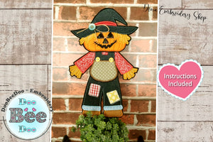 Cute Scarecrow Ornament - ITH Project - Machine Embroidery Design