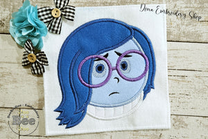 Inside Out Sadness - Applique - Machine Embroidery Design