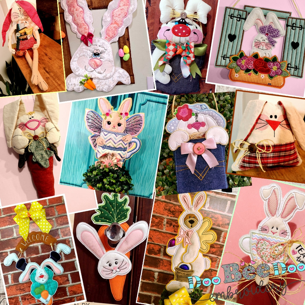 12 Bunny Designs Bundle - ITH Project - Machine Embroidery Design