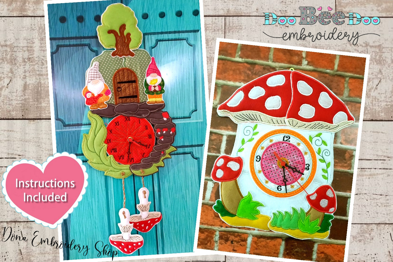 Cuckoo Clock In The Hoop Machine Embroidery Designs – DooBeeDoo Machine ...