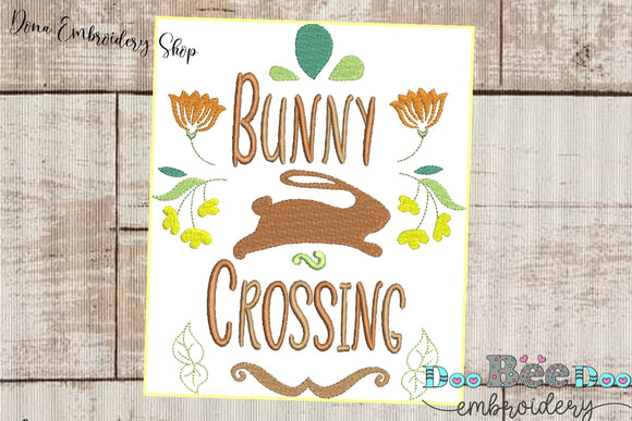 Bunny Crossing - Fill Stitch - Machine Embroidery Design