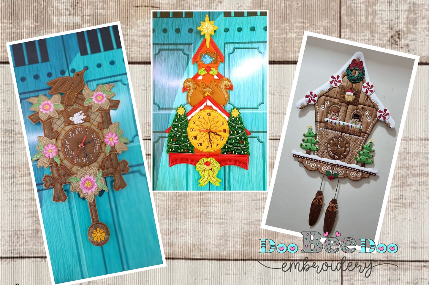 🎄✨ Festive Cuckoo Clocks Super Trio - ITH Project - Machine Embroidery Design