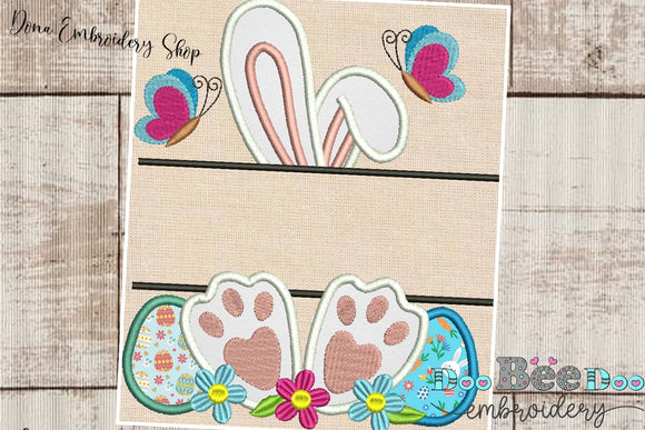 Split Bunny - Applique - Machine Embroidery Design