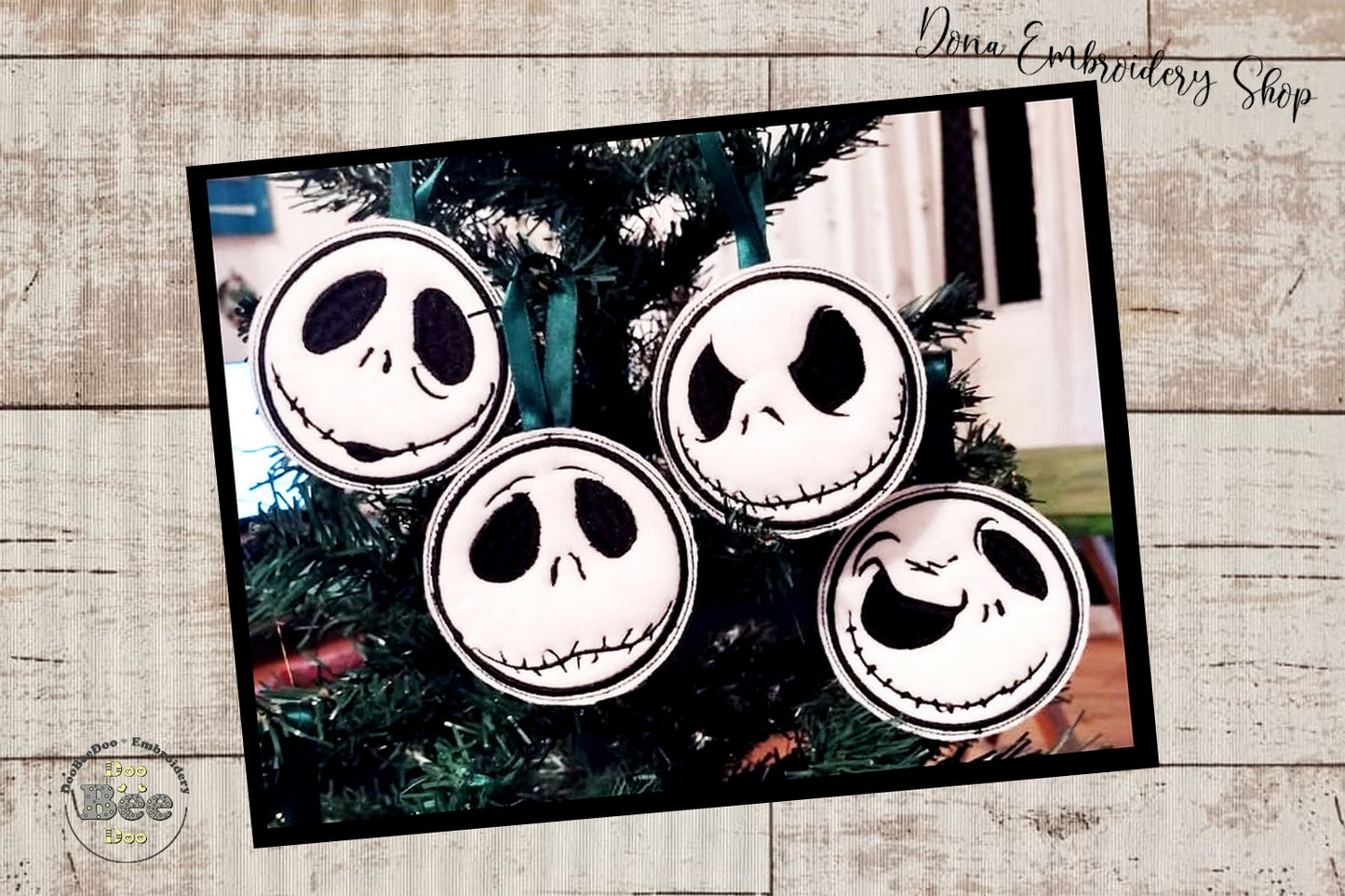 Jack Skellington Tree Ornaments Set - ITH Project - Machine Embroidery Design
