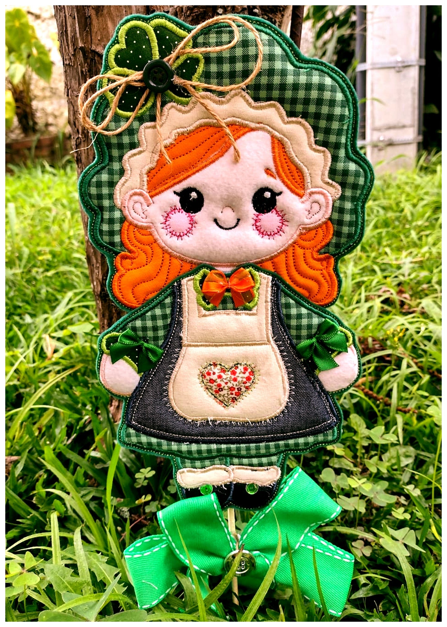 Leprechaun Girl Ornament - ITH Project - Machine Embroidery Design