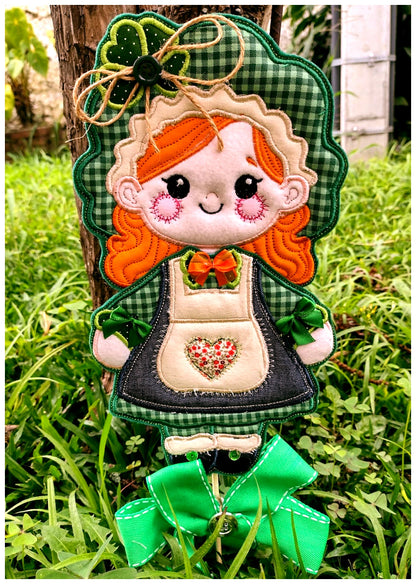 Leprechaun Girl Ornament - ITH Project - Machine Embroidery Design