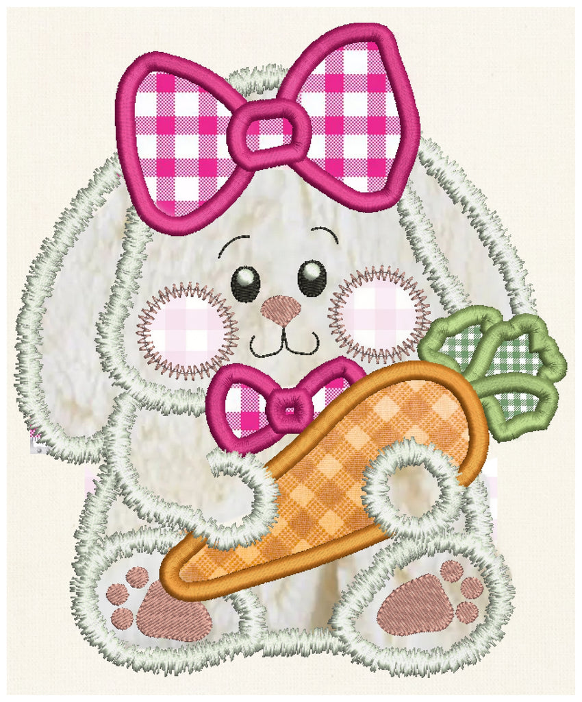 Cute Bunny holding carrot - Applique