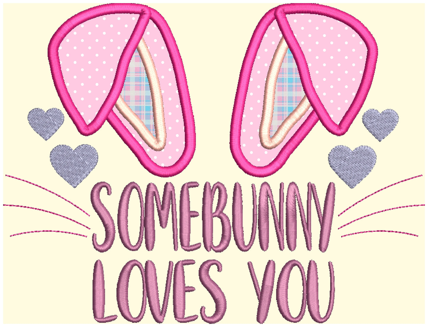 Somebunny Loves You - Applique - Machine Embroidery Design