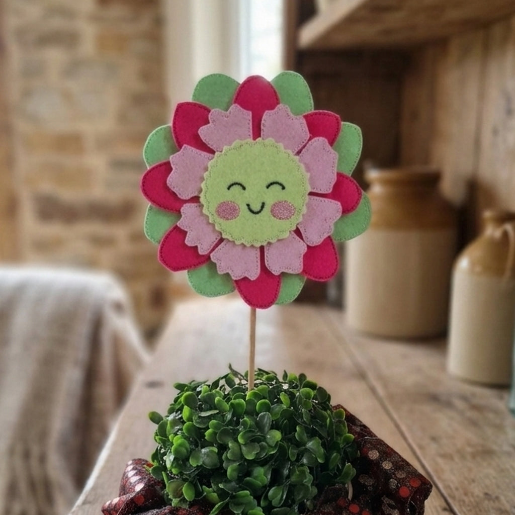 Spring Red Flower - ITH Project - Machine Embroidery Design