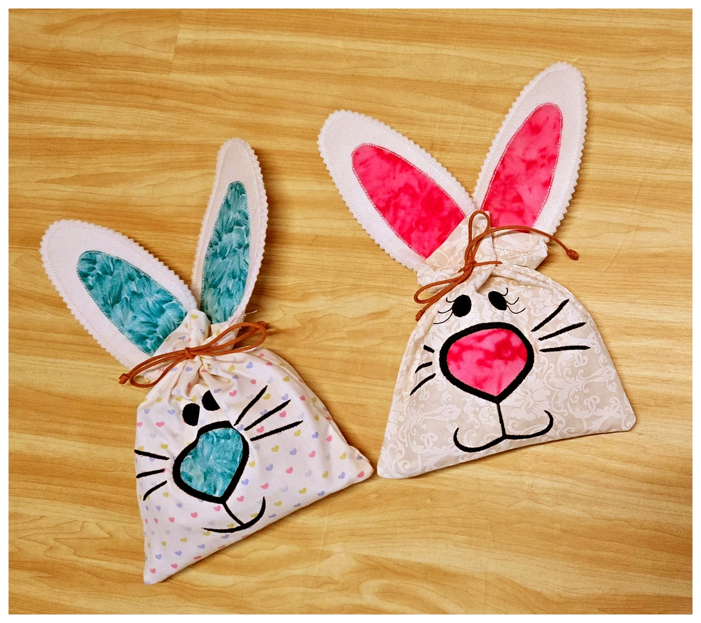 Cute Bunny boy and girl Candy Bag - Set of 2 Designs - ITH Project - Machine Embroidery Design