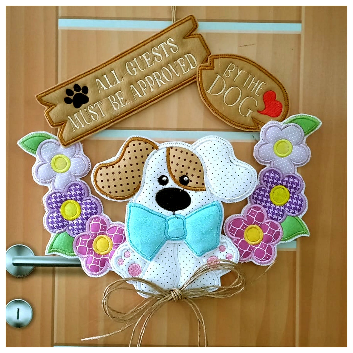 All Guests Must be Approved by the Dog Wreath - ITH Project - Machine Embroidery Design
