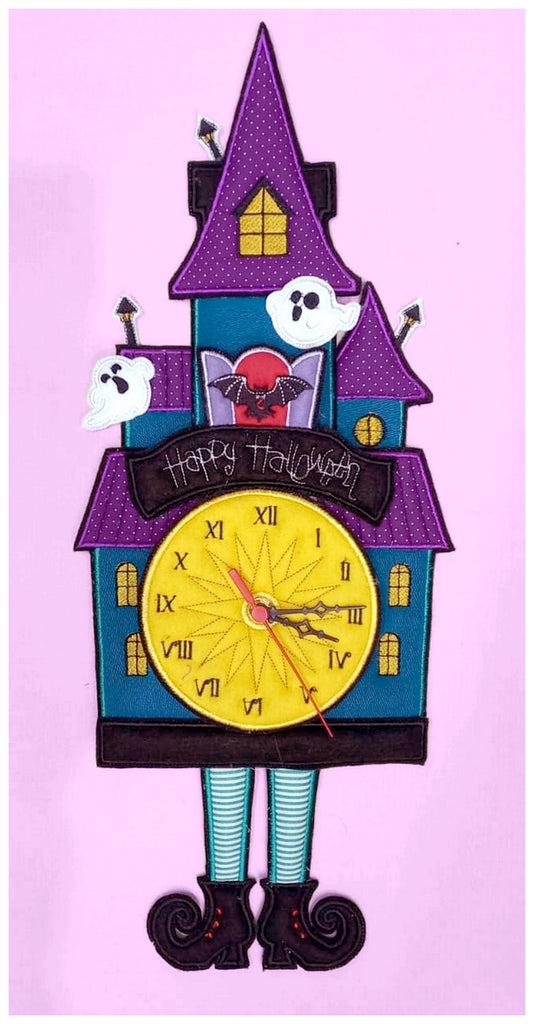 Happy Halloween Clock Ornament - ITH Project - Machine Embroidery Design