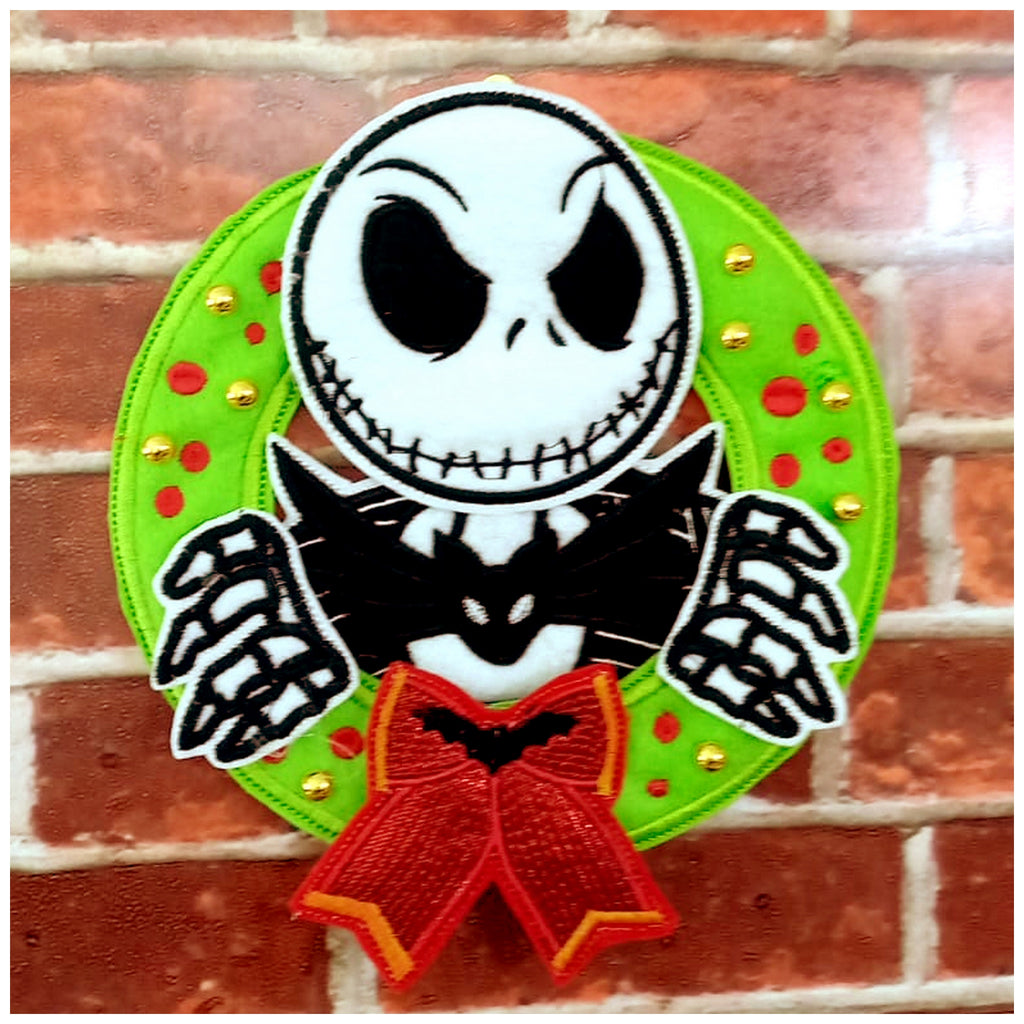 Jack Skellington Wreath - ITH Project - Machine Embroidery Design