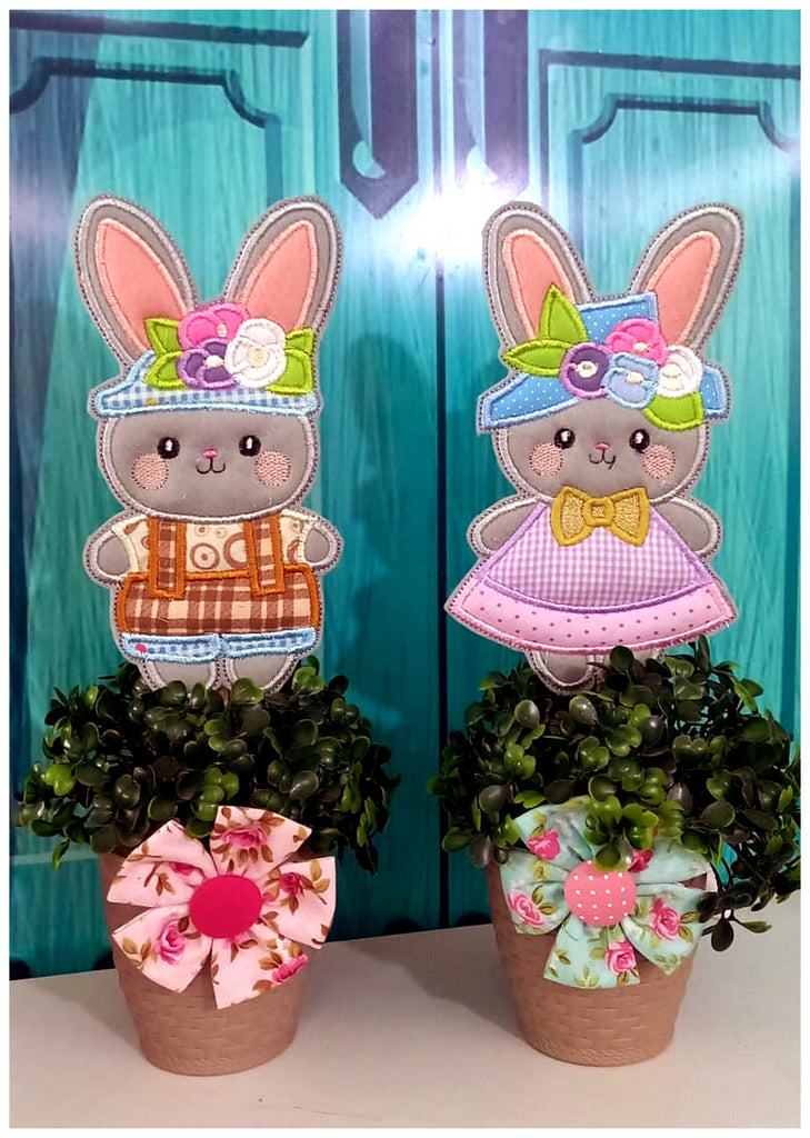 Farm Bunnies Set of 2 Designs - ITH Project - Machine Embroidery Design