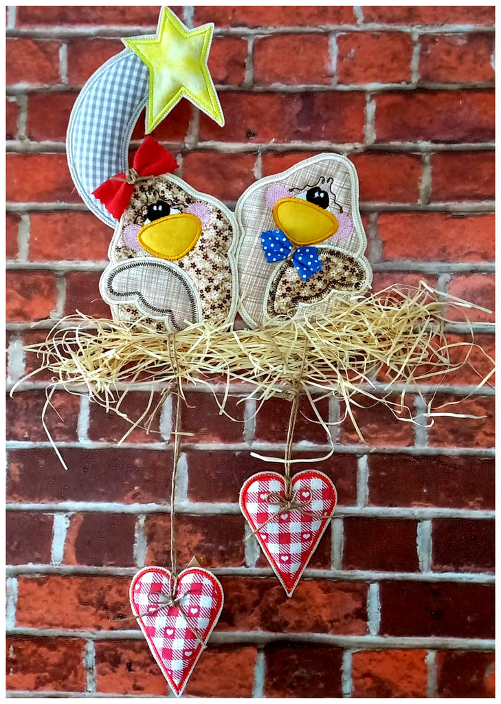 Love Birds Ornament - ITH Project - Machine Embroidery Design