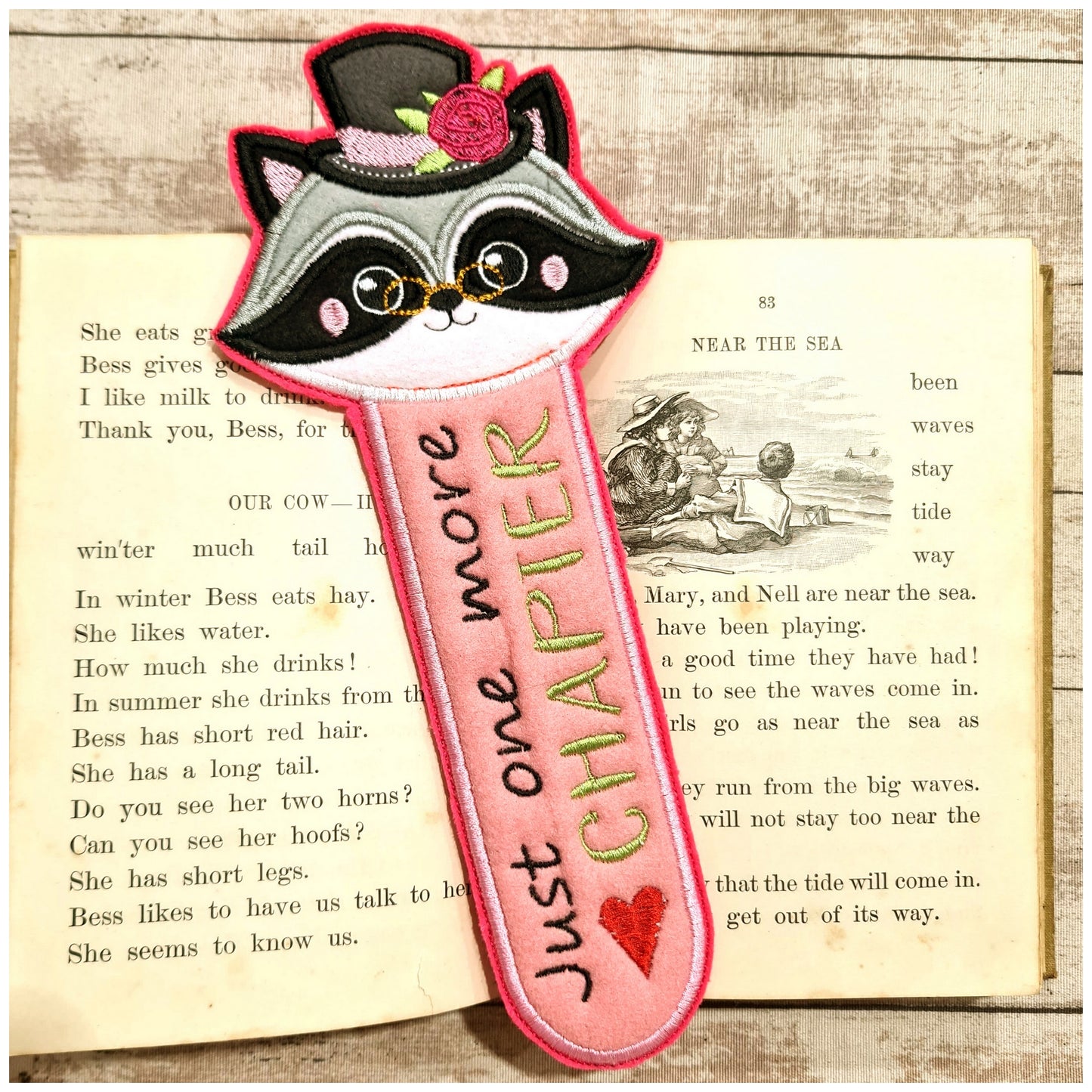 Racoon Boy Bookmarker - ITH Project - Machine Embroidery Design