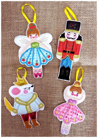 The Nutcracker Ornaments - Set of 4 Designs - ITH Project - Machine Embroidery Design