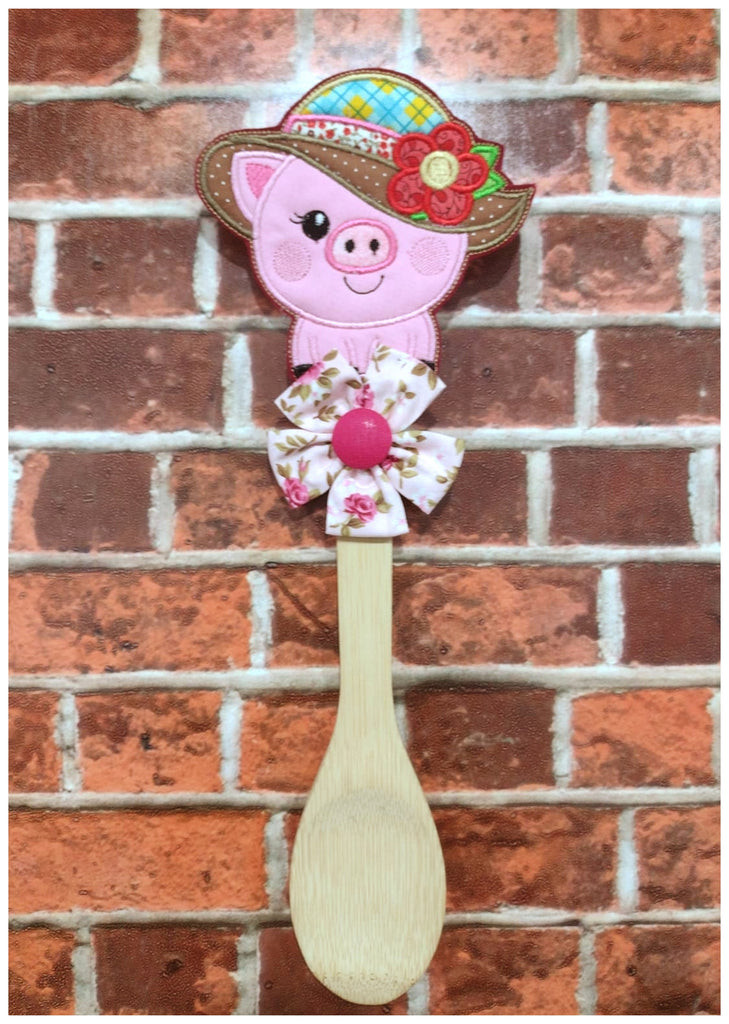Baby Pig Apply for Spoon - ITH Project - Machine Embroidery Design