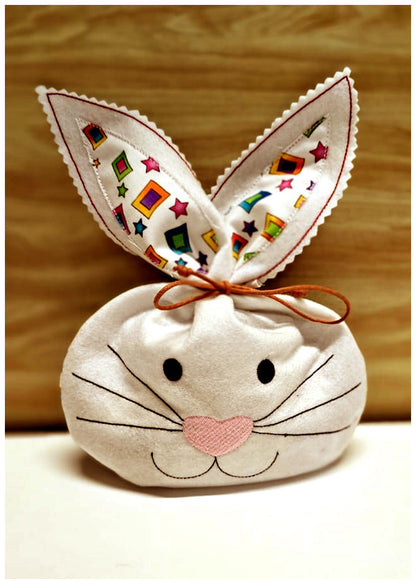 Cute Bunny Candy Bag   - ITH Project - Machine Embroidery Design