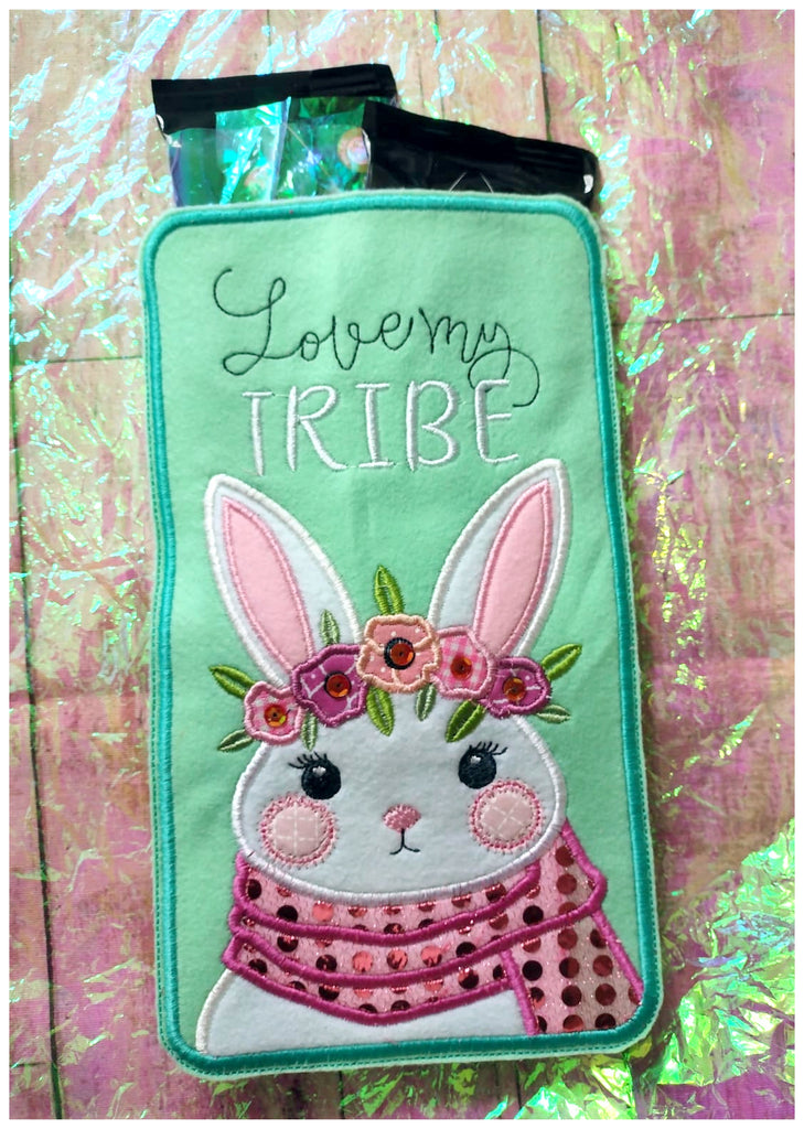 Boho Bunny Candy Holder - ITH Project - Machine Embroidery Design