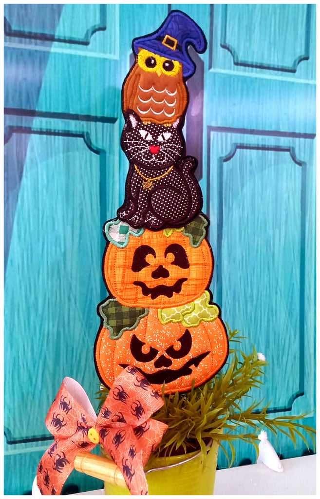 Halloween Tower Vase Ornament - ITH Project - Machine Embroidery Design