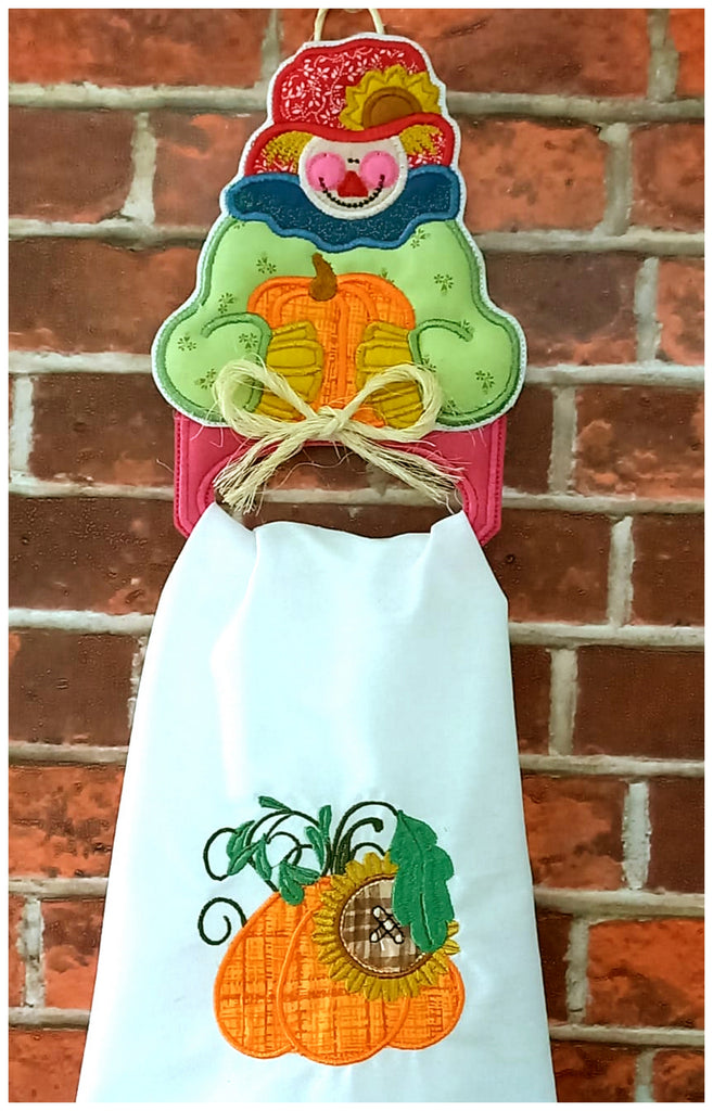 Scarecrow Dish Cloth Hanger - ITH Project - Machine Embroidery Design