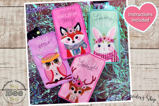 Boho Animals Candy Holder Set of 4 Designs - ITH Project - Machine Embroidery Design