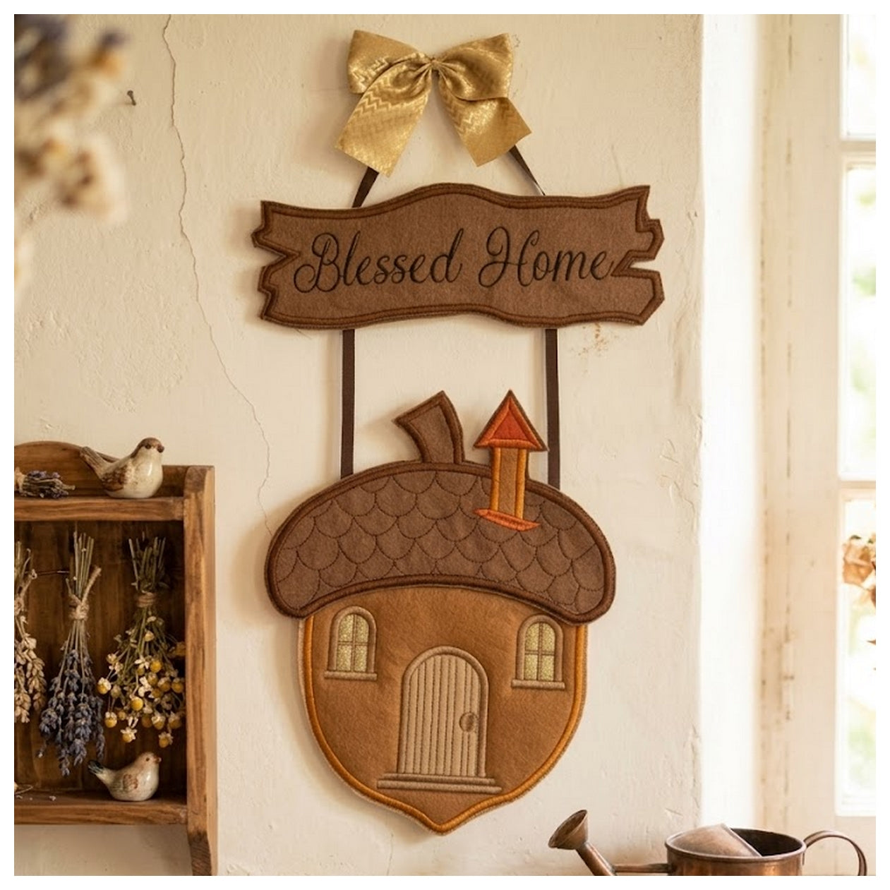 Nut House Door Ornament - ITH Project - Machine Embroidery Design