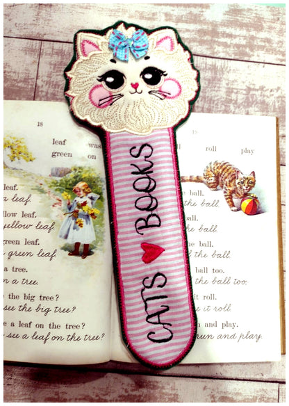 Cats S2 Books Bookmarker - ITH Project - Machine Embroidery Design