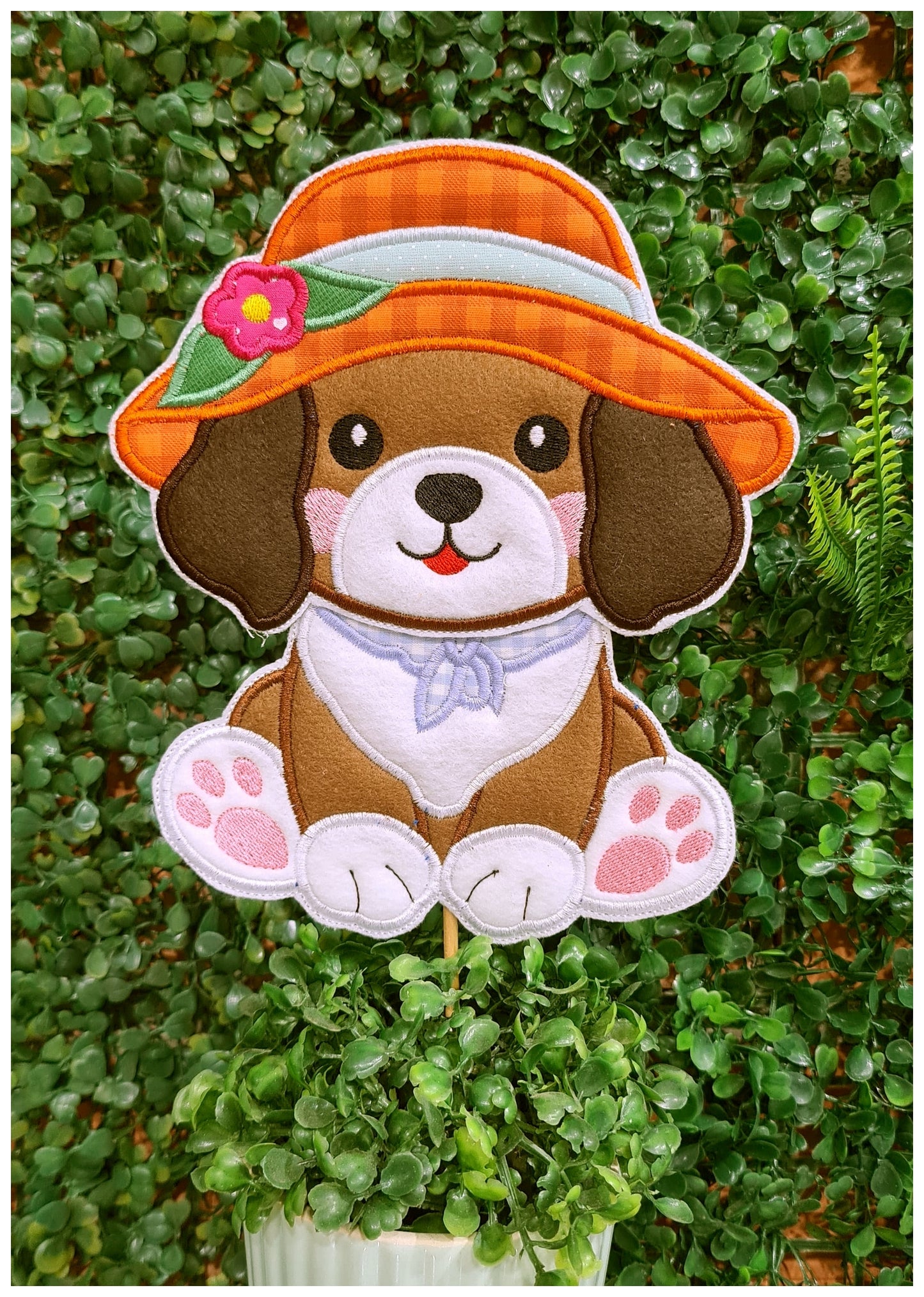 Summer Dog Ornament - ITH Project - Machine Embroidery Design