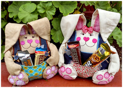 Cute Bunny with Pocket - ITH Project - Machine Embroidery Design