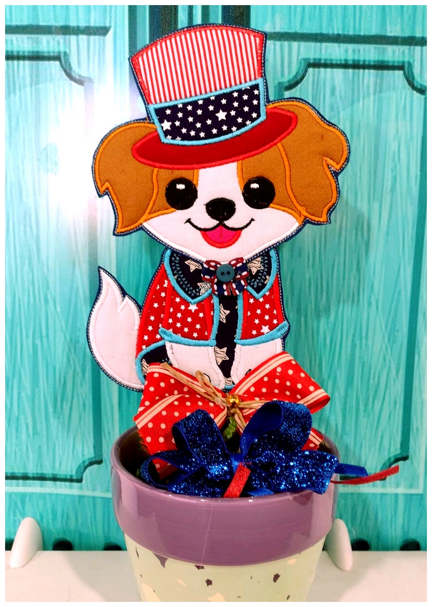 Dog 4th of July - ITH Project - Machine Embroidery Design