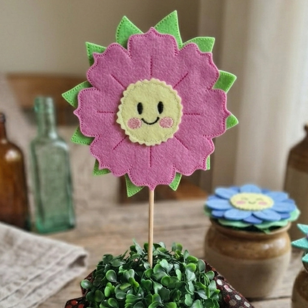 Spring Pink Flower - ITH Project - Machine Embroidery Design