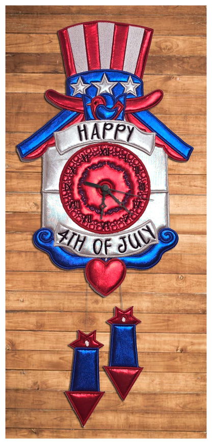 4th of July Cuckoo Clock - ITH Project - Machine Embroidery Design