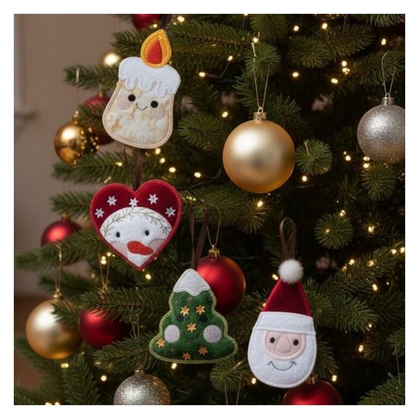 Cute Tree Ornaments Set - ITH Project - Machine Embroidery Design